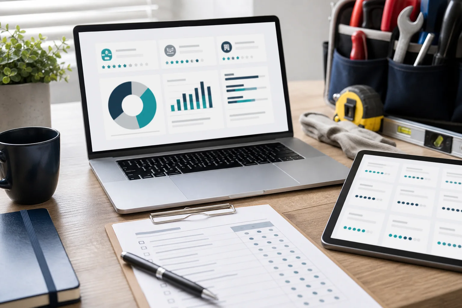 Software review workspace for home service companies
